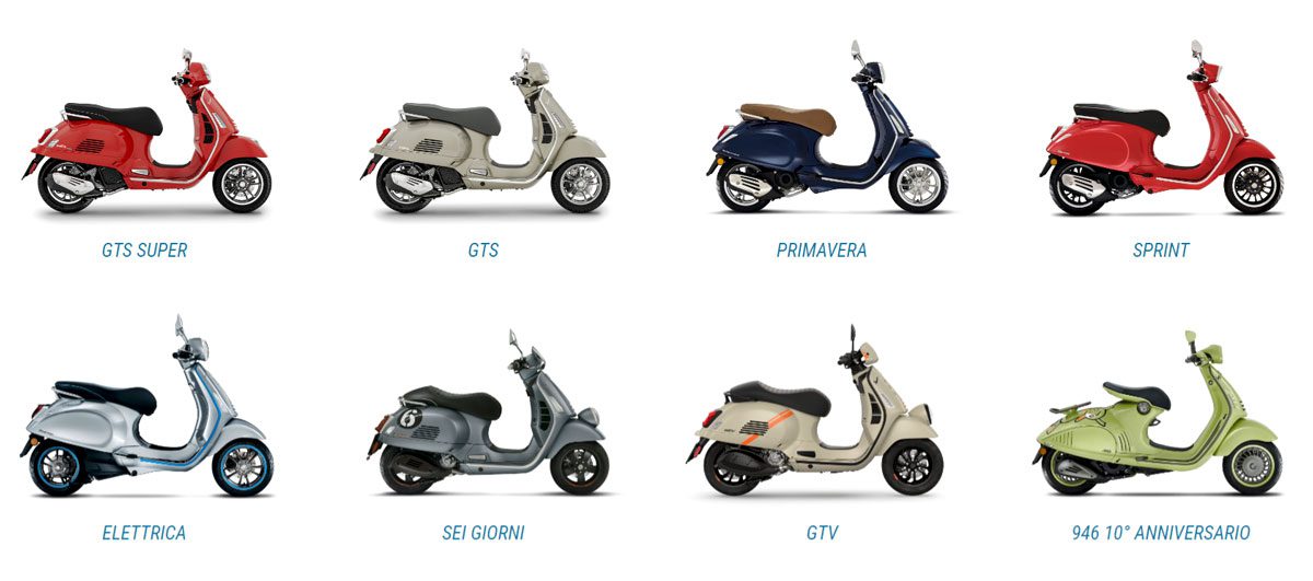 انواع موتور سیکلت وسپا Vespa